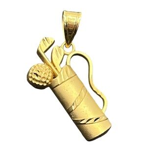 14K Gold Michael Anthony GOLF bag Golfer Bag Charm Pendant for necklace vintage